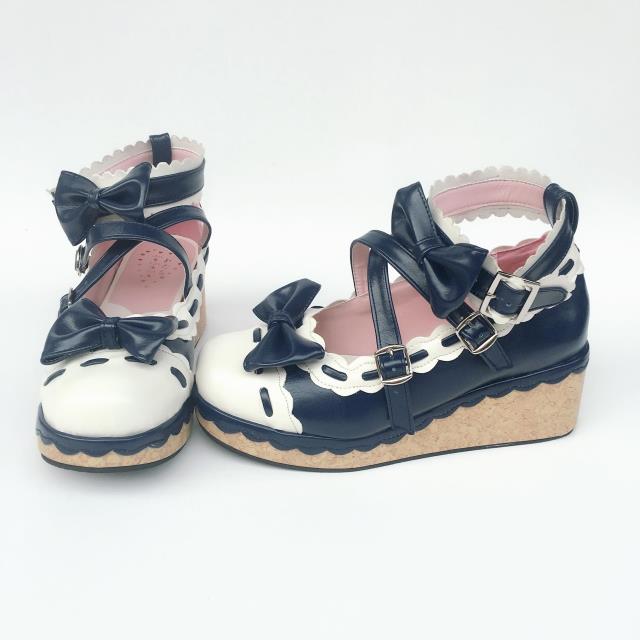 Royal Blue X White & 6cm heel + 3cm platform