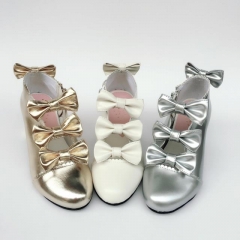 Sweet Bows Side Zippers Lolita Heels Shoes