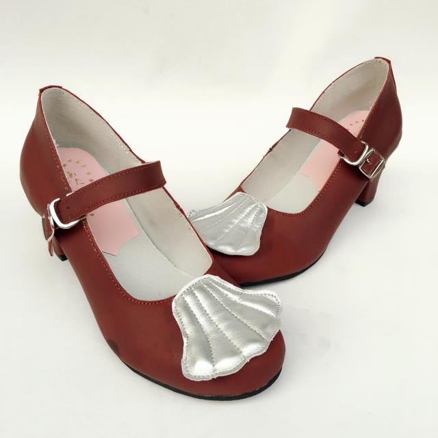 Wine X Silver Seashell & 6.3cm heel