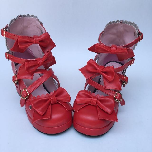 Matte red & 6.3cm heel + 1cm platform