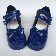 Sweet Glossy Royal Blue Lolita Heels Shoes