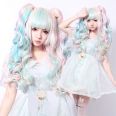 Harajuku Sweet Candy Colors Lolita Curly Wig with 2 Ponytails