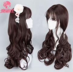68cm Dark Chestnut Lolita Curly Wig