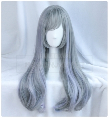 70cm Purple Gray Blue Highlighted Lolita Wig