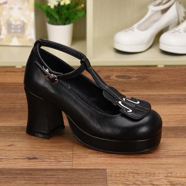 Black & 7.5cm heel + 3.5cm platform