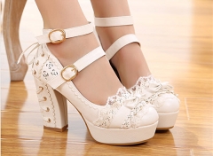 Sweet Bows Straps High Platform Lolita Heels Shoes