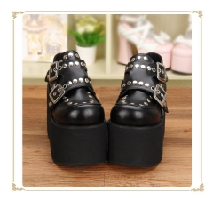 Punk Style Rivets High Platform Lolita Shoes