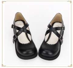 Black Straps Simple Style Lolita Shoes