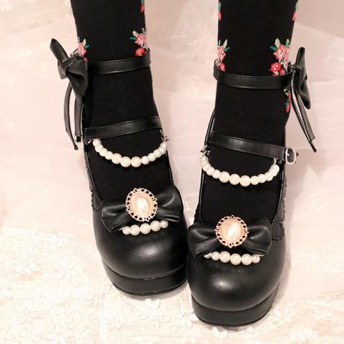 Black & 7.5cm heel + 2cm platform