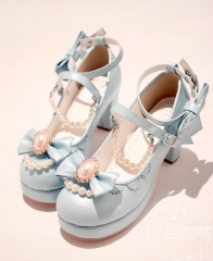 Sweet Beadchain Bows Lolita Heels Shoes