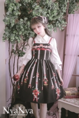 NyaNya Lolita -Dreamlike Lace Apple Garden- Lolita Normal Waist Jumper Dress