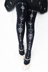 Reina Lolita -Fallen Star- Cross Printed Tights