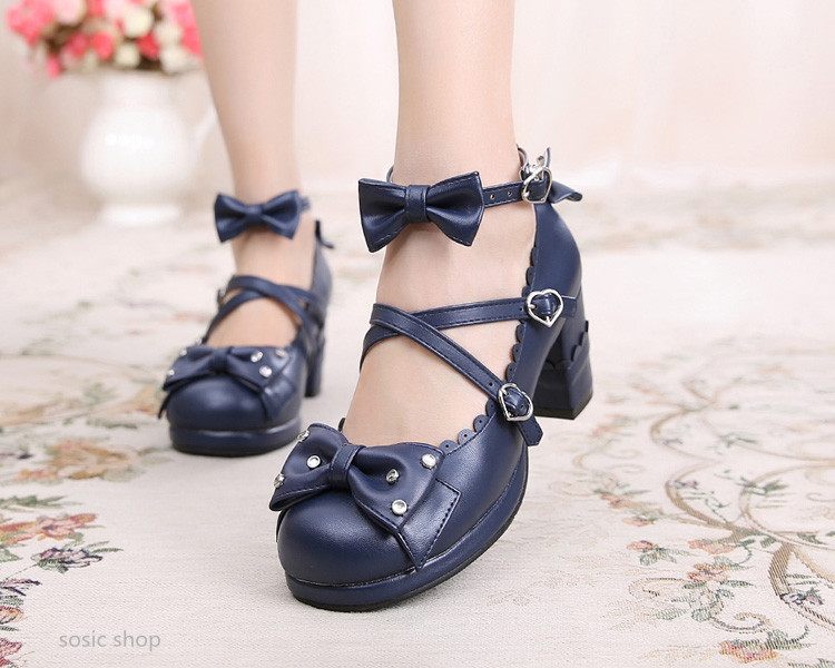 Dark Blue & 6.5cm heel + 1cm platform