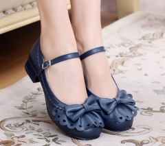 Japanese Round Toe Low Heels Sweet Lolita Shoes