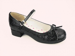 Glitter Round Toe Low Heels Sweet Lolita Shoes