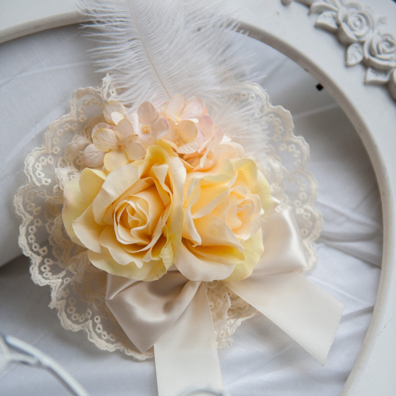 Beige Flower Headdress