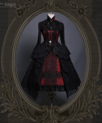 Lingxi -Odile- Embroidery Gothic Lolita Jumper Dress
