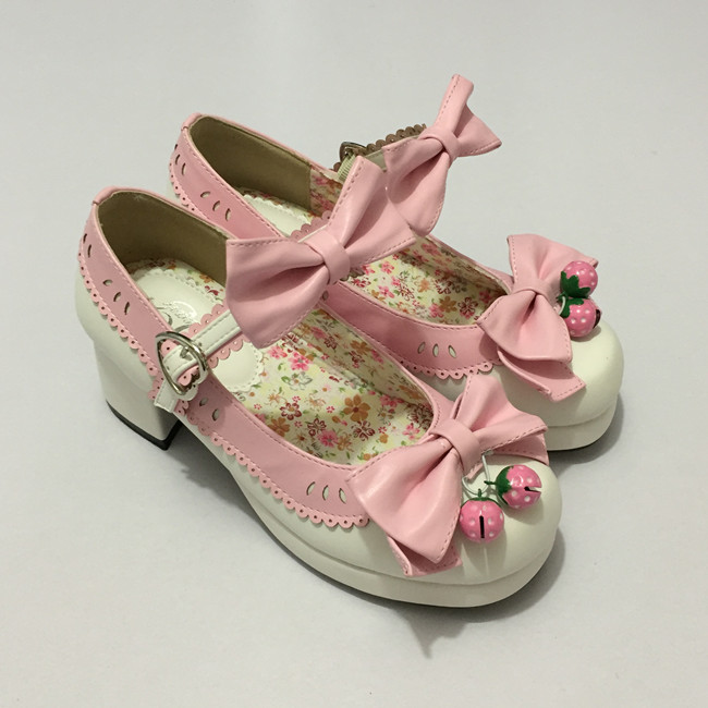 White x Pink bows & 4.5cm heel + 1.5cm platform