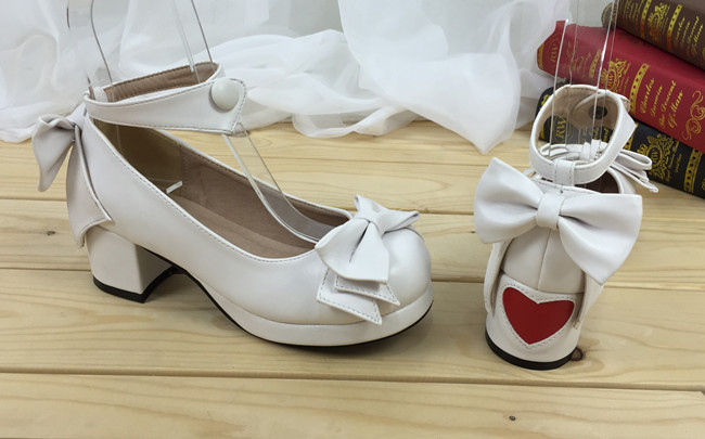 White & 5cm heel + 2cm platform