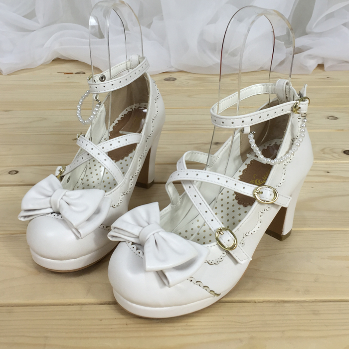 White & 8cm heel + 1.5cm platform