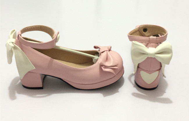 Pink & 5cm heel + 2cm platform