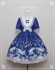 Avenue Denfer -Whale & Corsair- Sweet Sailor Collar Lolita OP Dress