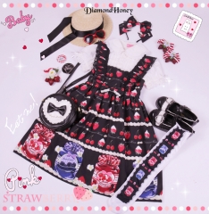 Diamond Honey -Strawberry Jam and Blueberry Jam- Sweet Lolita JSK, Headbow and Thigh High Socks