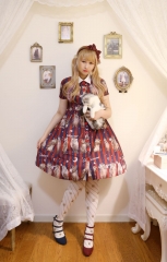 Cat's Broom -Find The Cat from the Owls- Short Sleeves Casual Lolita OP Dress