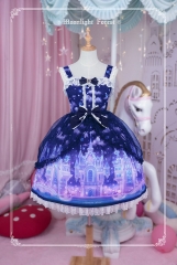 Moonlight Forest -Fantasy Castle- Lolita Jumper Dress Version I with Overskirt