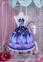 Moonlight Forest -Fantasy Castle- Lolita Jumper Dress Version II with Overskirt