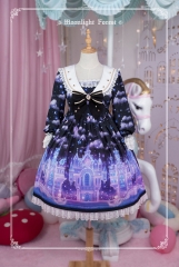 Moonlight Forest -Fantasy Castle- Long Sleeves Sailor Lolita OP Dress