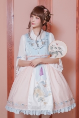 Chess Story -The Inlaid Harp- Embroidery Qi Lolita Jumper Dress - Same Day Shipment