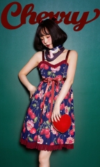 Pretty Rock Baby -Large Cherry- Casual Lolita Jumper Dress Version I