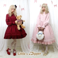 Little Dipper -Autumn Poem- Pure Color Vintage Classic Lolita OP Dress