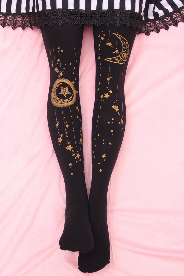 The Moon And The Stars 100D Velvet Lolita Tights