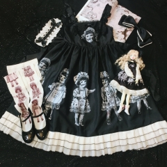 Dolls Party -Antique Paper Dolls- Creepy Cute Lolita Jumper Dress