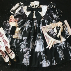 Dolls Party -Antique Paper Dolls- Creepy Cute Lolita OP Dress
