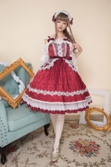 Little Dipper -Rose Lake- Classic Lolita Jumper Dress Version II with Detachable Overskirt