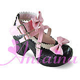 Pink x black & 3 straps + 7.5cm heel + 3cm platform