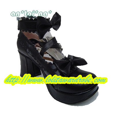 Matte black & 3 straps + 7.5cm heel + 3cm platform