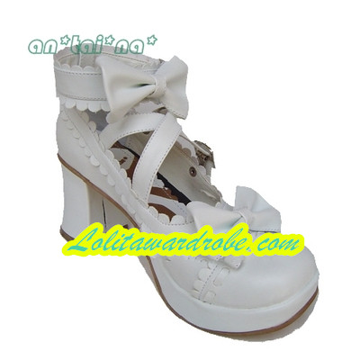 Matte white & 3 straps + 7.5cm heel + 3cm platform