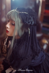 Hinana -The Cloudy Moon Night- Lolita Headband with Veil