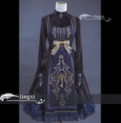 LingXi -Royal Academy- Vintage Classic Embroidery Lolita Jumper Dress