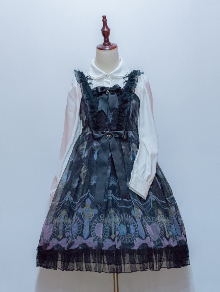  Angelcat  Jeweled Crosses Gothic Lolita Jumper Dress