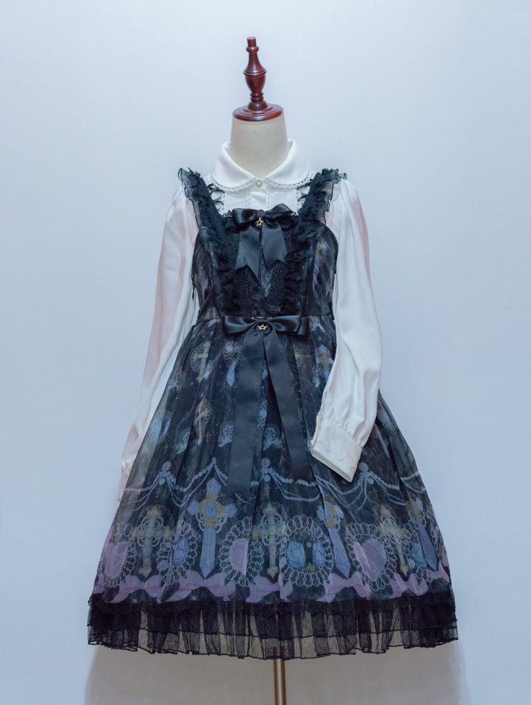 Angelcat Jeweled Crosses Gothic Lolita Jumper Dress Angelcat Jeweled Crosses Gothic Lolita Jumper Dress