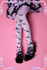 Diamond Honey -Graveyard Carnival- Halloween Themed Lolita Thigh High Socks - Same Day Shipment