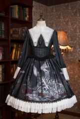 Blueberry Mocha -Sweet Death- Gothic Lolita Collar OP Dress
