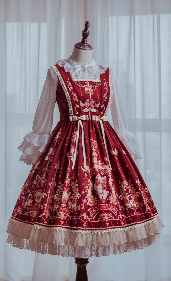 Arcadian Deer -The Royal Circus- Sweet Embroidery Lolita JSK (only Red Color Available Now)