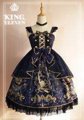 King Eleven -The Demon King of This Universe- Lolita High Waist JSK with Overskirt (2018 Version)
