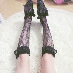 Sweet Flower Jacquard Lace Lolita Socks Stockings